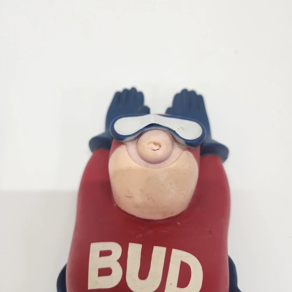 Vintage Budweiser Bud Man Beer Tap Handle Ski Flying Figure 10.5